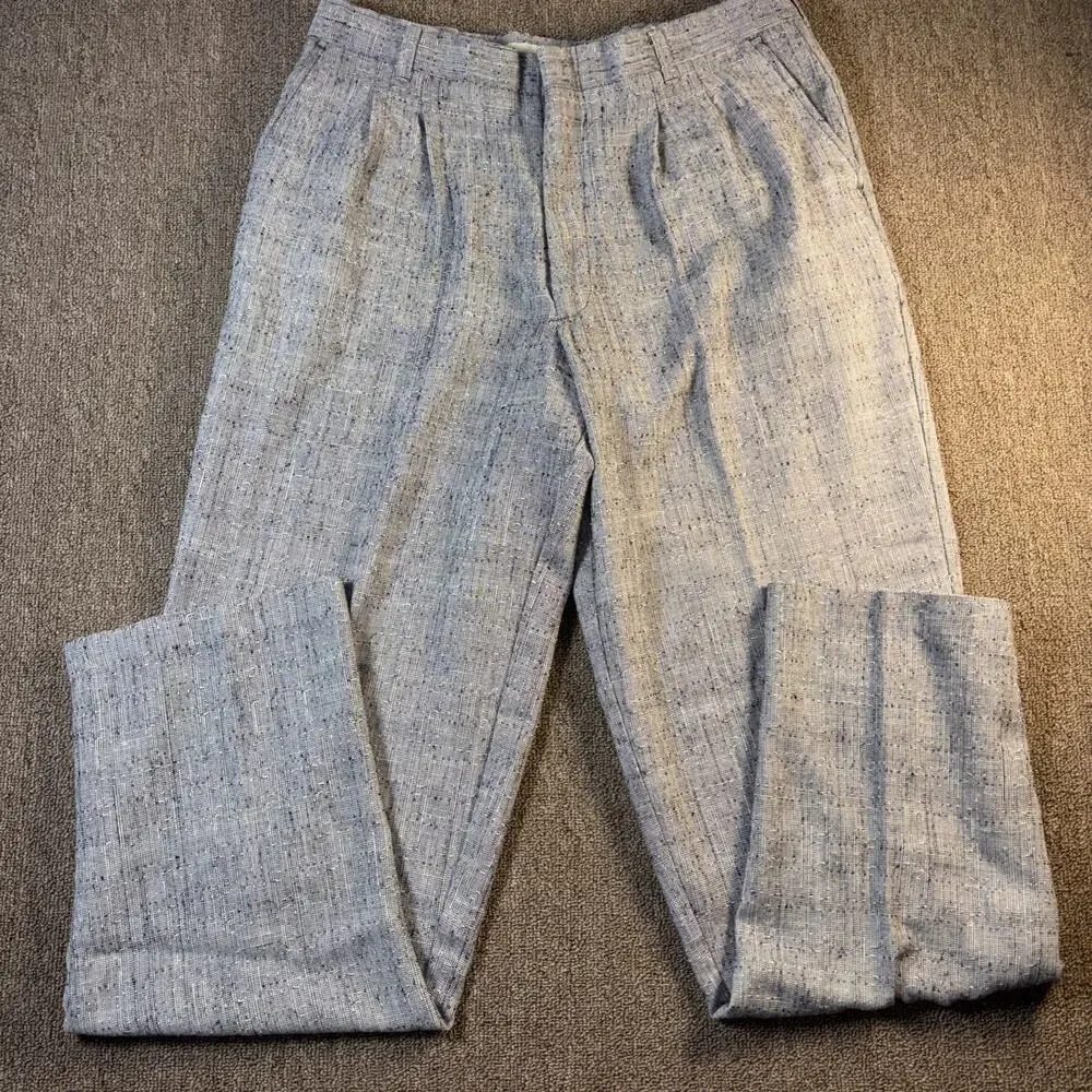 Vintage IMPACT Textured Slacks Pants USA Gray 34x30 Disco Leisure